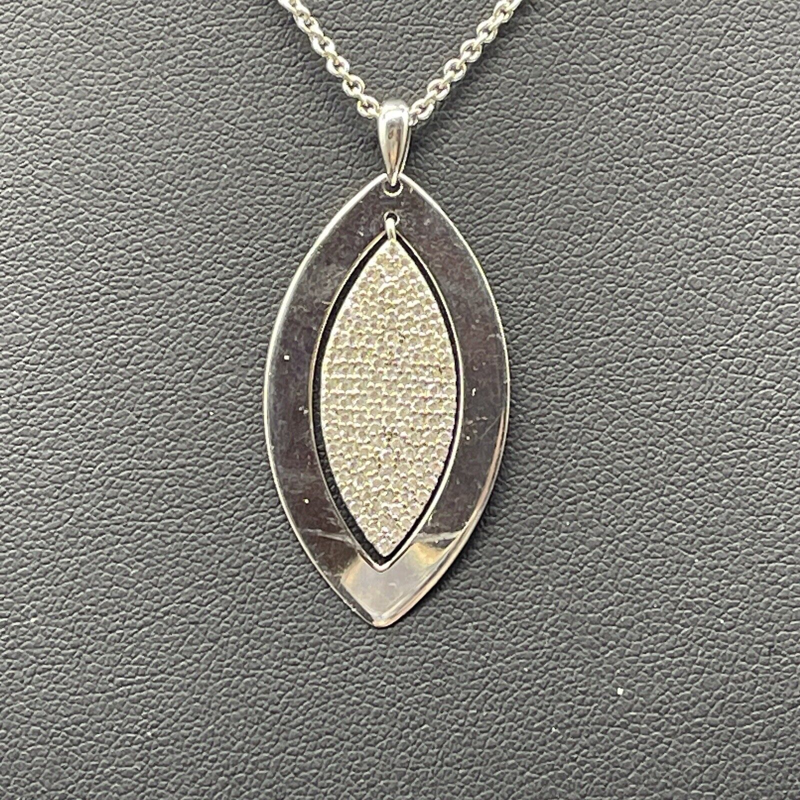 Tocara Cn Sterling Silver Marquise Shaped Pendant Necklace Cz 925 18 68g 26$